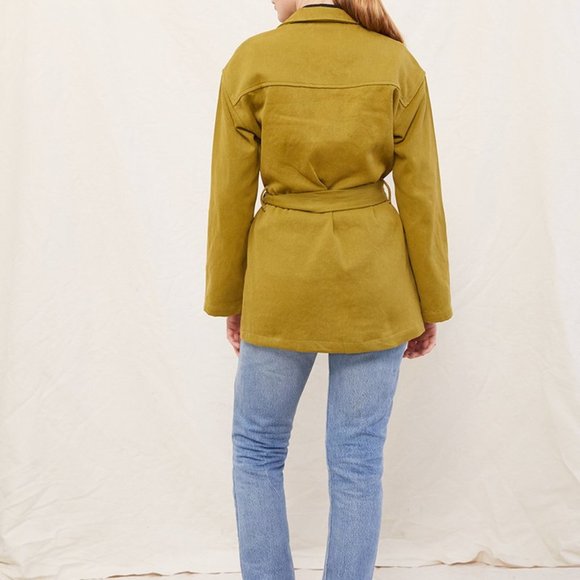 Vibrant olive green military jacket, size x-small, Backbeat Clothing Co. - Picture 2 of 5